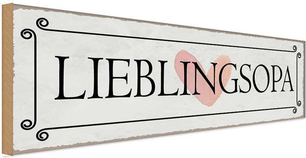 vianmo Holzschild 10x27 cm Lieblingsopa Herz Opa Oma