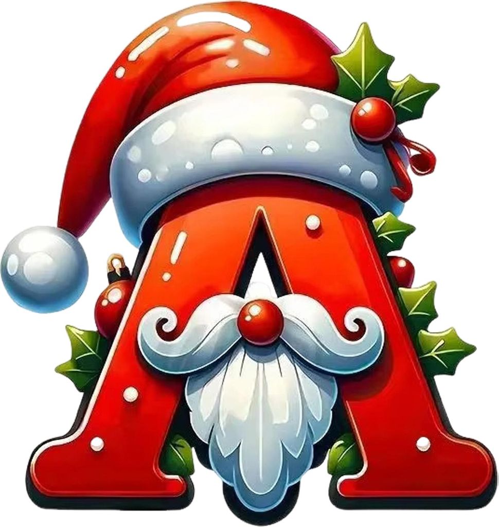 26 Buchstaben Weihnachtsschmuck Personalisierter Weihnachtsmann Monogramm Anfangsbuchstabe Weihnachtsbaumanhänger für Baum DIY Handwerk Heimdekor...