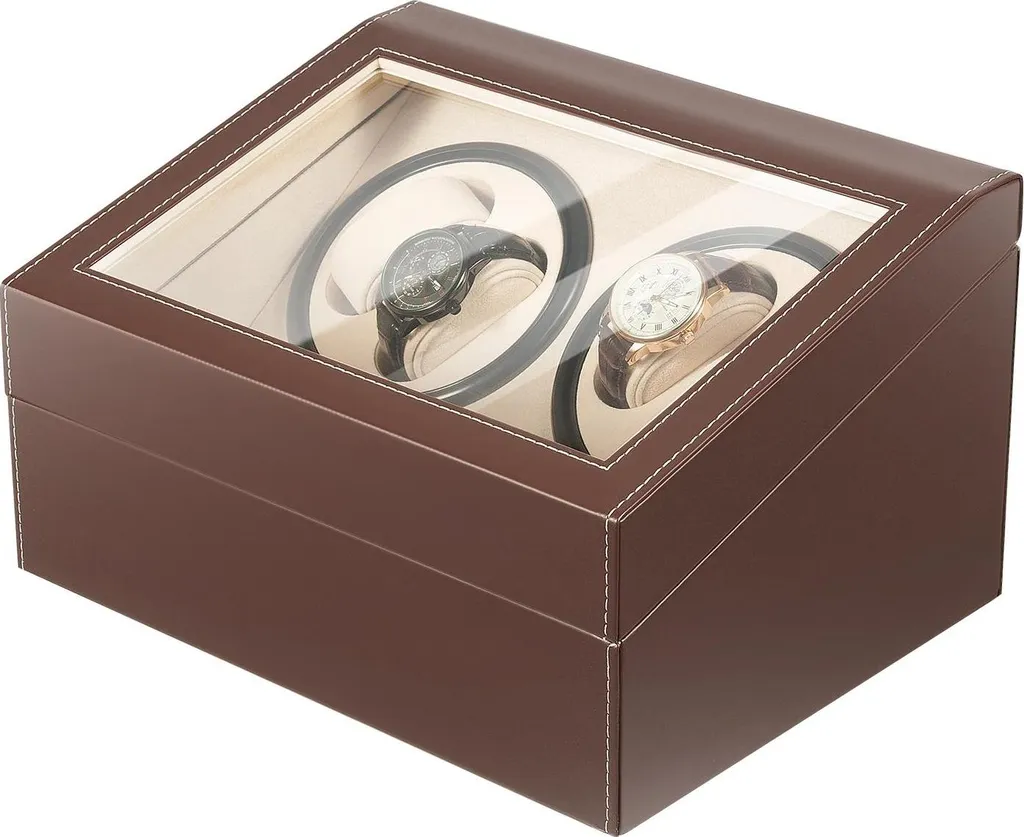 Rangement montres automatique marron 10 emplacements pour collection