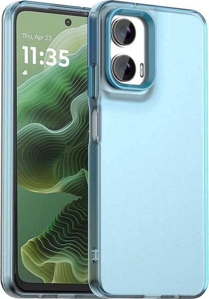 Hülle für Motorola Moto G35 - Phonesta HardFrost Semi-Transparent Back Cover - Matt Blau