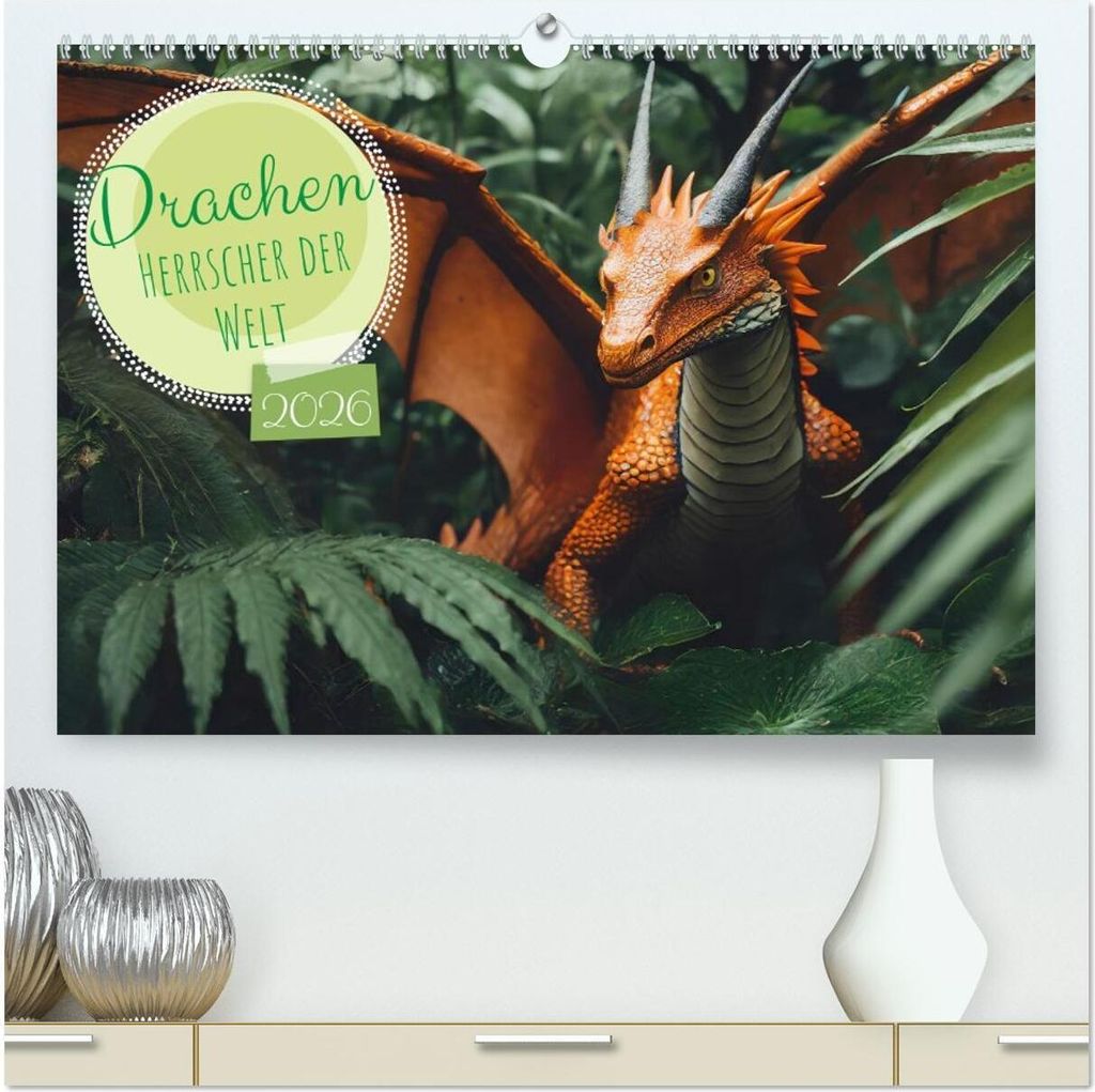 Drachen - Herrscher der Welt (hochwertiger Premium Wandkalender 2026 DIN A2 quer), Kunstdruck in Hochglanz