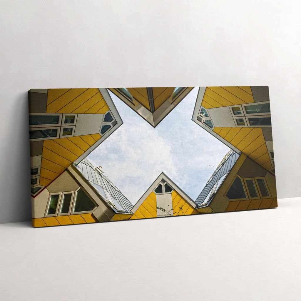 Häuser in Rotterdam – Leinwandbild Wandbild – 140x70 cm – Leinwandbilder – Wandbilder – Schlafzimmer – Flur