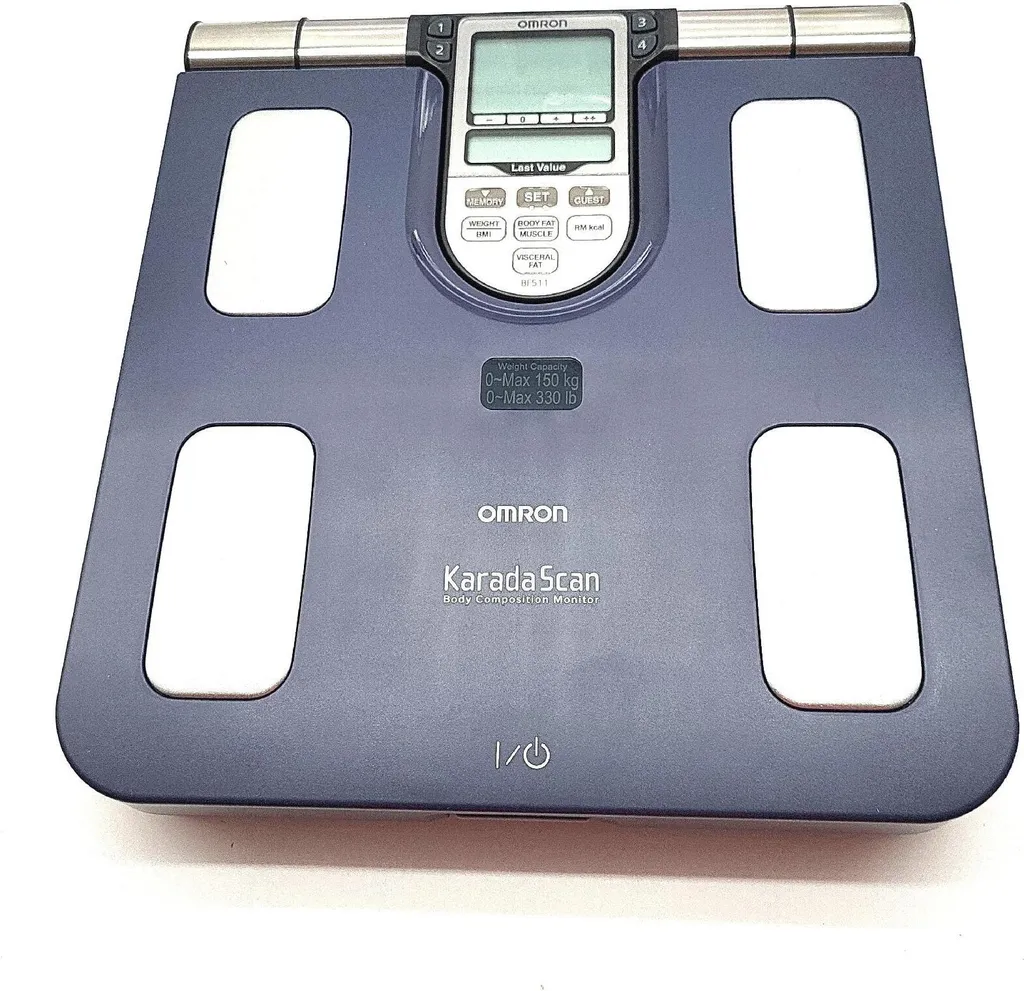 Bilancia Elettronica Omron BF511: Design Quadrato e Precisione Blu - 33