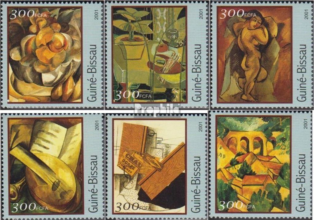 Briefmarken Guinea-Bissau 2001 Mi 1600-1605 postfrisch Gemälde