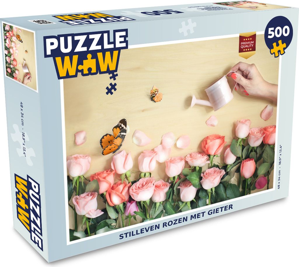 MuchoWow Puzzle 500 Teile Blumen - Rosen - Gießkanne - 500 Teile - Kinder - Selberbauen - Puzzlespiele
