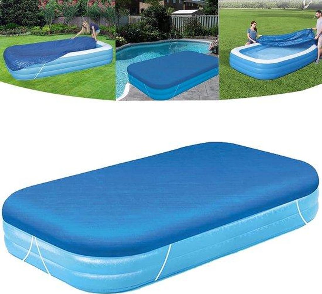 Opblaasbare Rechthoekige Zwembadabdeckung 262x175cm Blauw