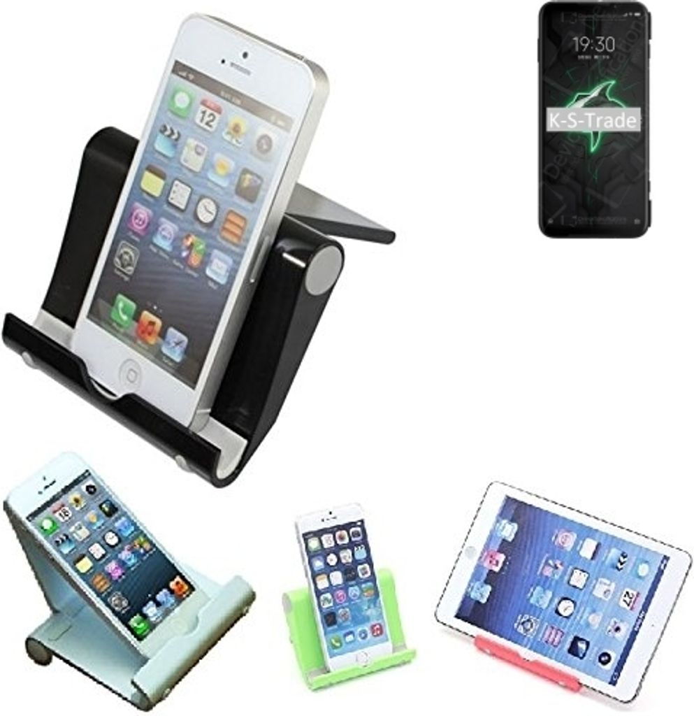 K-S-Trade Handy-Ständer kompatibel mit Xiaomi Black Shark 3 Pro faltbarer Tischständer Smartphone Tablet Halterung Reise