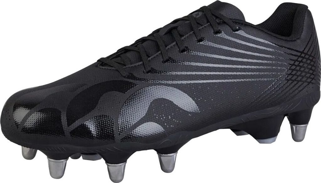 Canterbury - Herren Rugby-Stiefel für weichen Boden "Stampede Team", 2025 CS2162 (42,5 EU) (Schwarz/Silber)