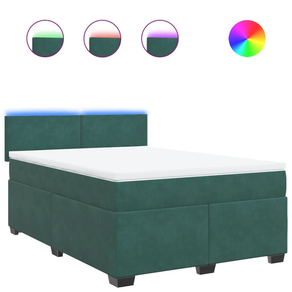 "2026 Aktion"Boxspringbett Modernes/Doppelbett - Polsterbett Erwachsene/r /Kind - mit Matratze Dunkelgrün 140x200cm Samt - Klassische Betten NeuM...
