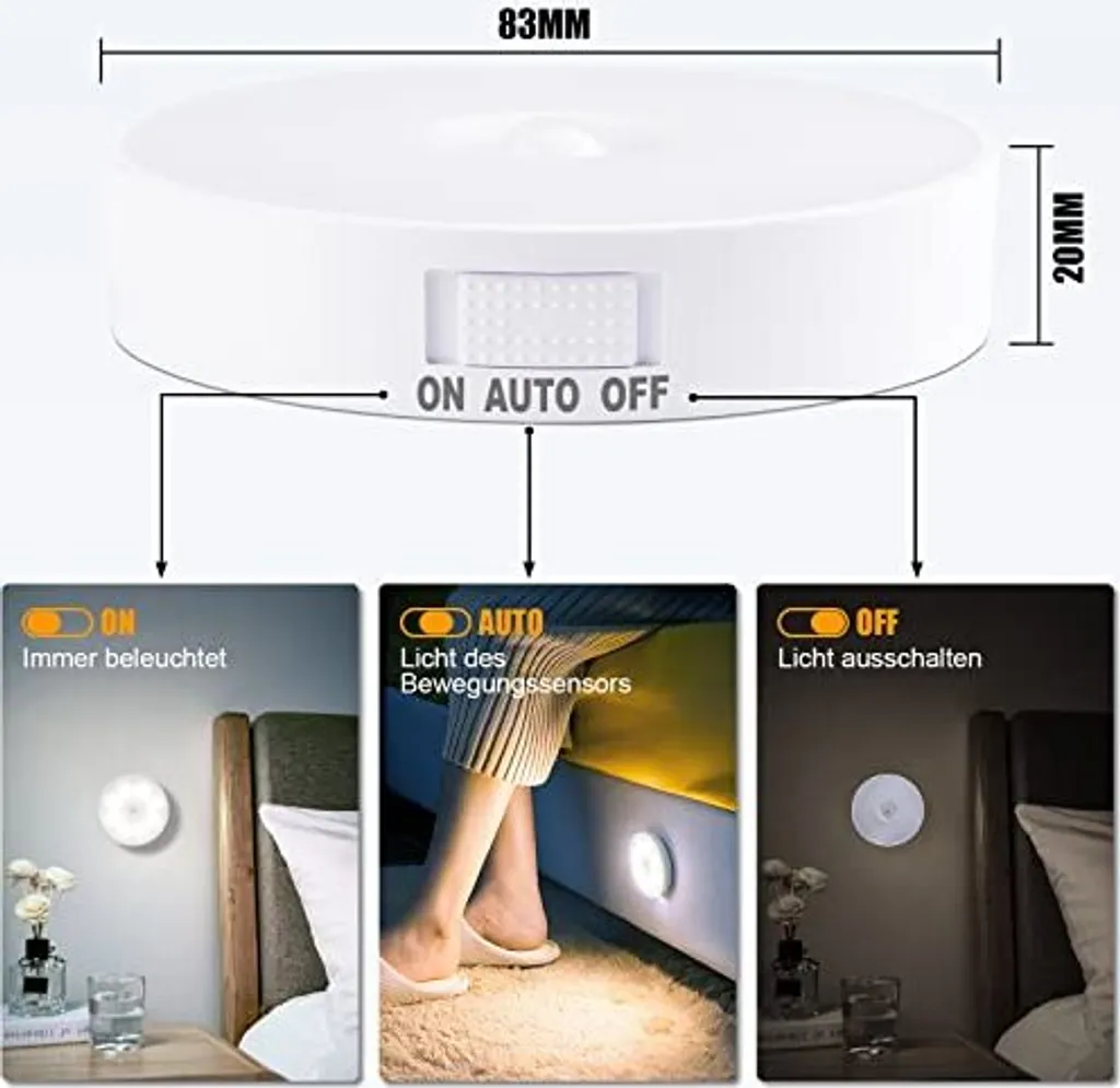 Offerta Electight 3 Pezzi Luce LED Notte Sensore Movimento USB - 2