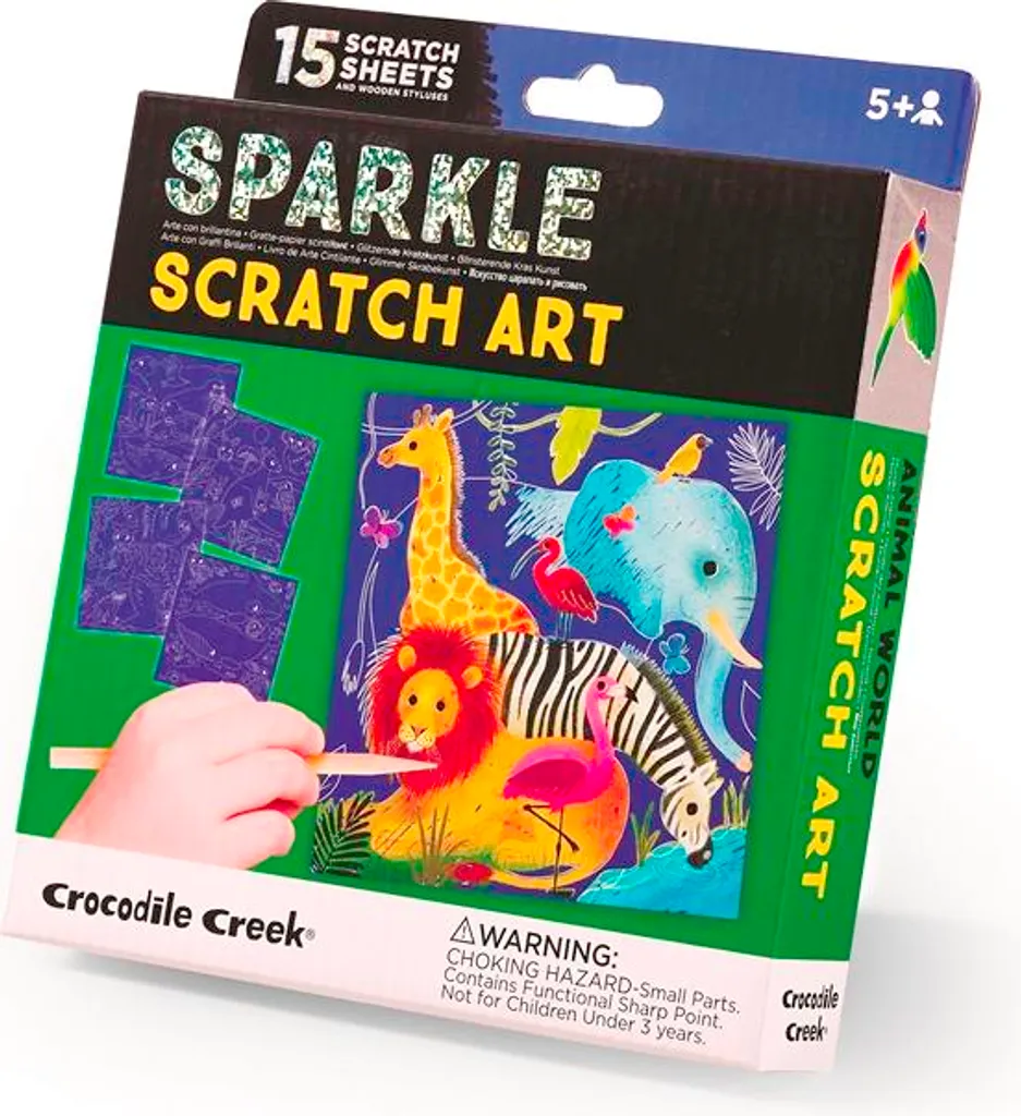 Carte à gratter pour enfant Faune sauvage Sparkle Art - Loisir créatif