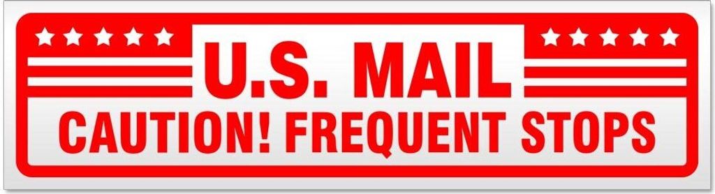 Kiwistar U.S. Mail Frequent Stops Magnetschild Schild magnetisch - 45cm Rot - Magnetfolie für Auto PKW Kfz