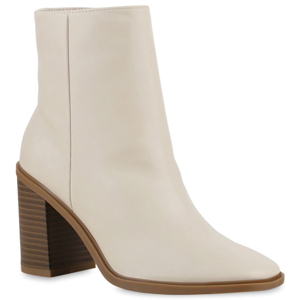 VAN HILL Damen Stiefel Mit Blockabsatz - Kunstleder, Gefüttert, 10 Cm Absatz - Stylisch & Bequem!