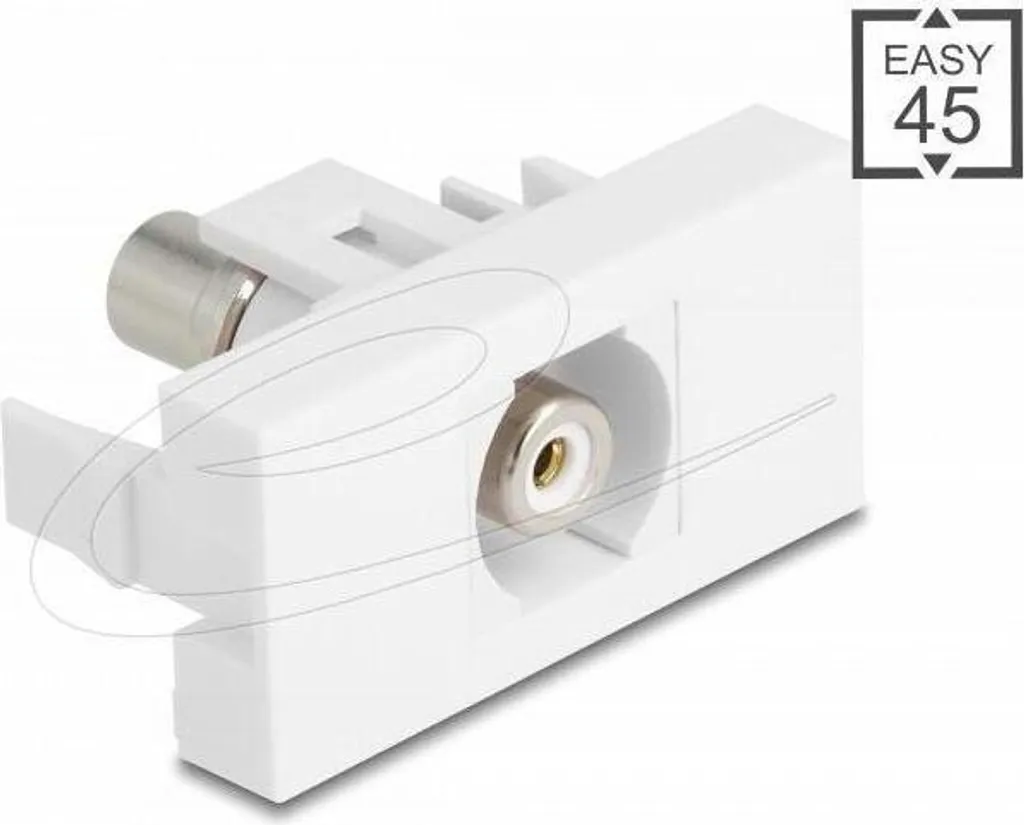Module Easy45 RCA Blanc pour Installation Audio Murale et Goulotte