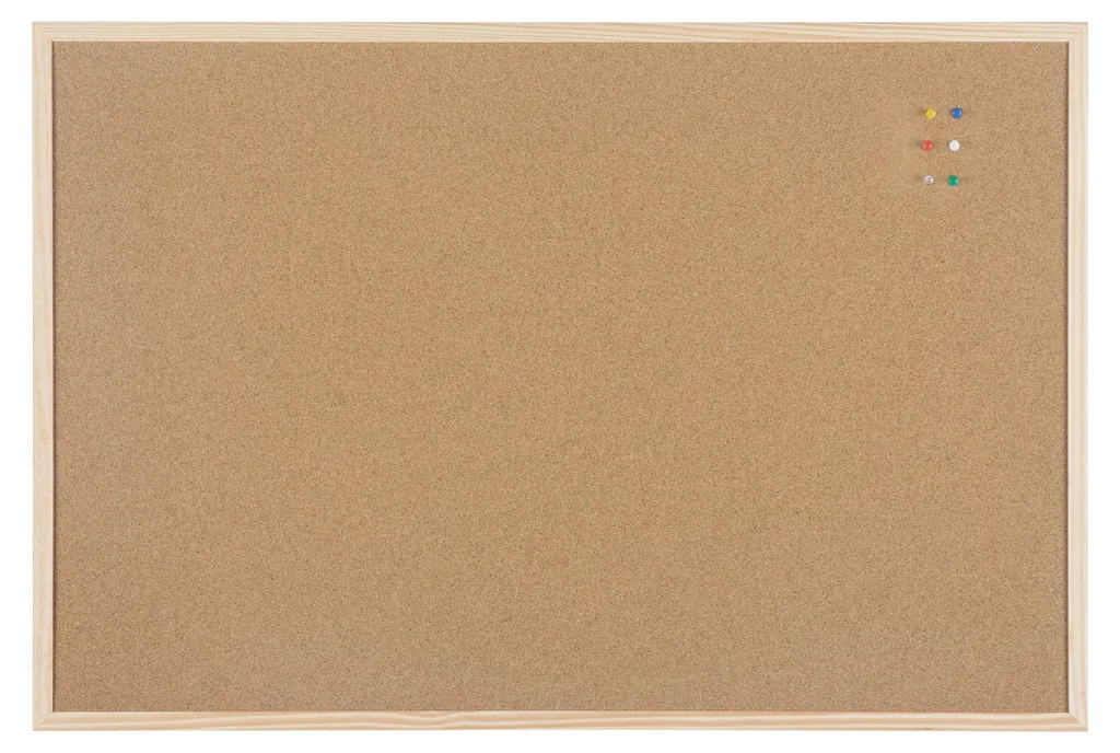 Tableau liège 90x60cm double face haute densité et cadre bois naturel