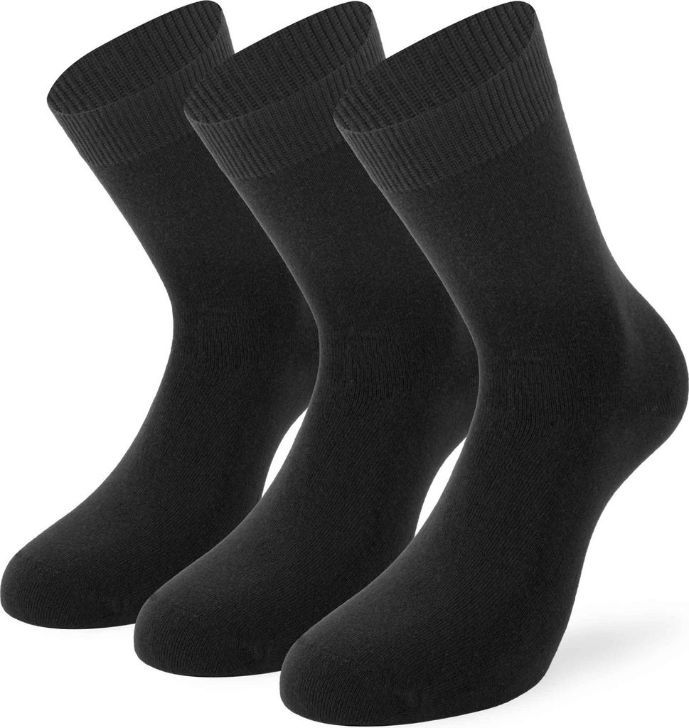 Lenz Basic Damen Socken - 3er Pack, schwarz, 35-38