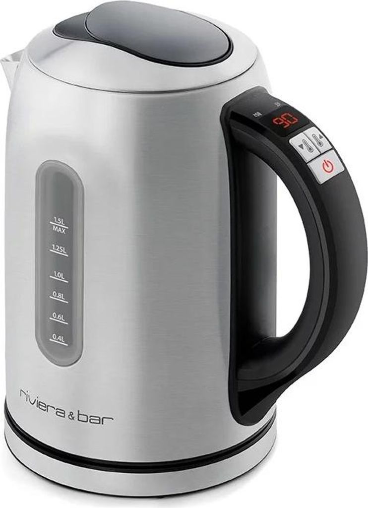 Akku-wasserkocher 1,5l 2200w edelstahl/schwarz Riviera & bar BBT460