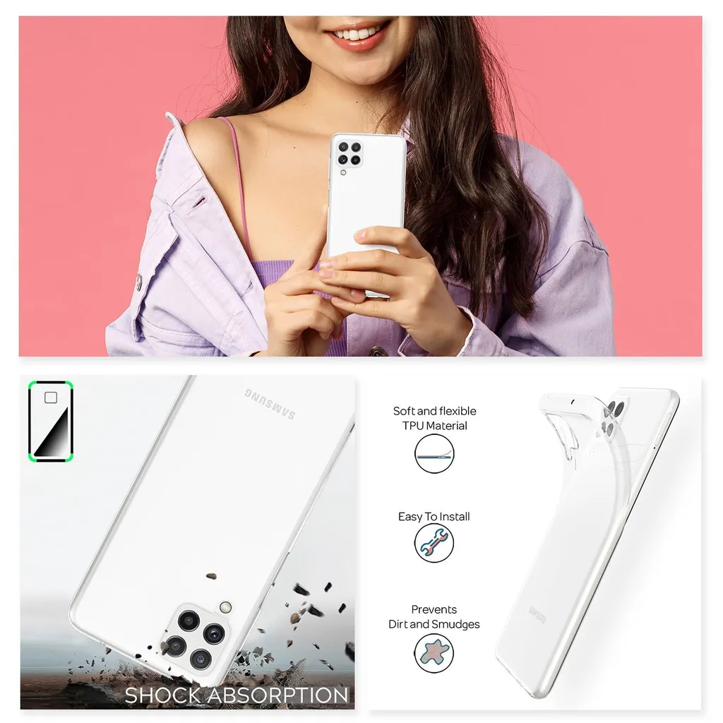 NALIA Cover Samsung Galaxy A22 Trasparente Silicone Soft Touch Originale - 3