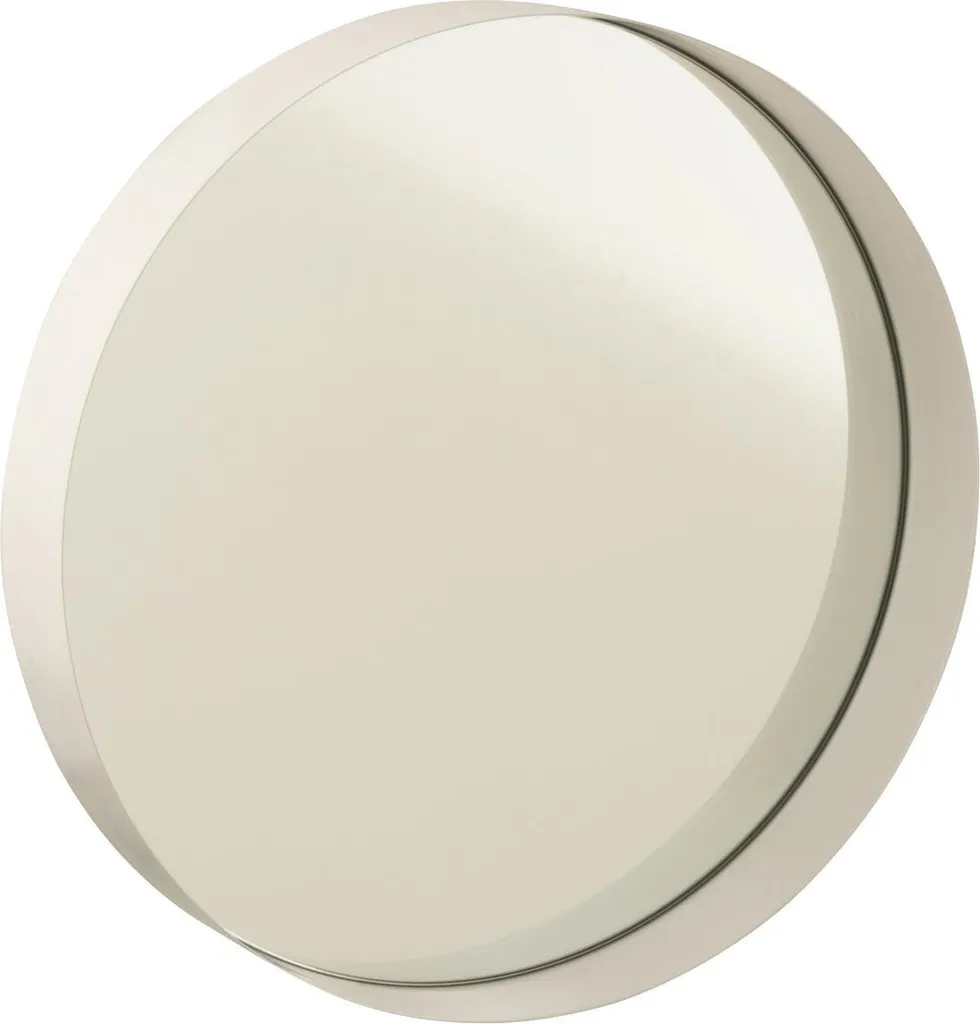 Miroir Rond Mural en Métal Blanc J-Line Small pour Décoration d'Intérieur
