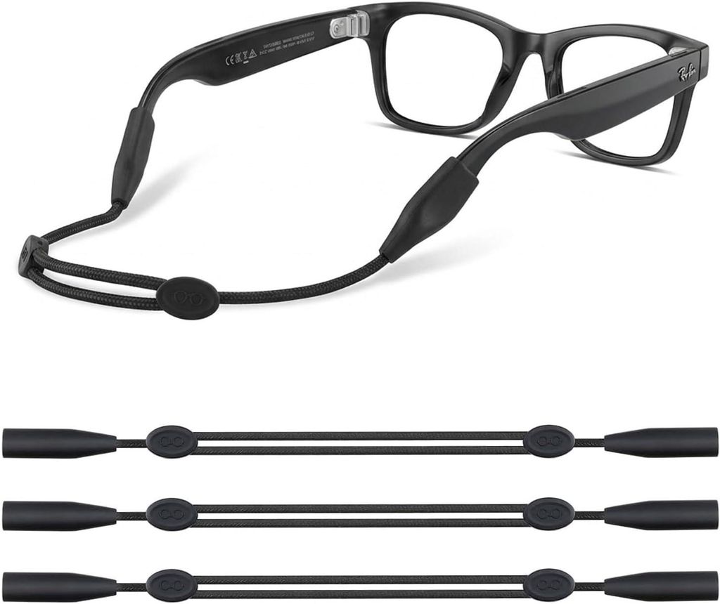 3 bandeaux pour lunettes, réglables, noirs, pour le sport Image du produit 