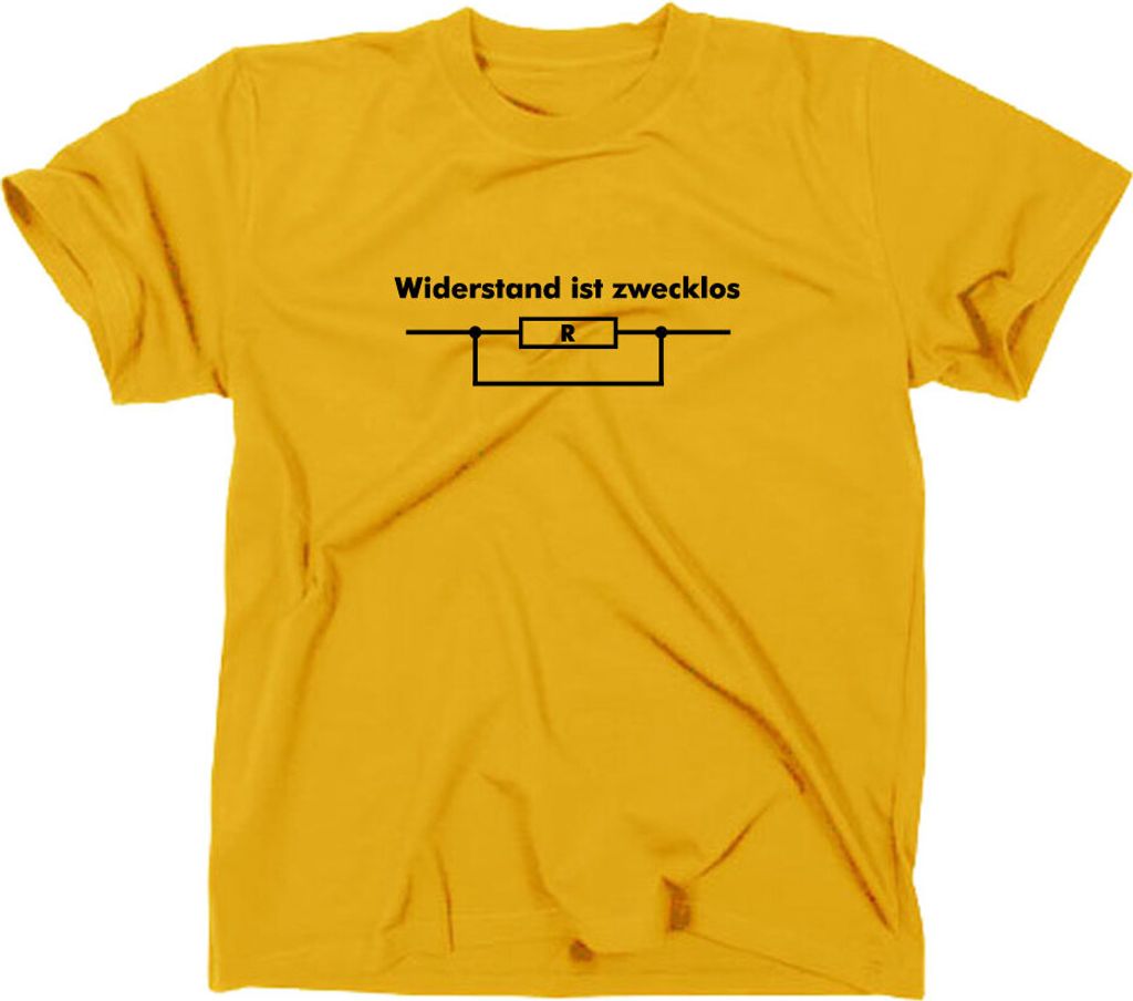 Styletex23 T-Shirt Widerstand ist zwecklos Fun, gelb, L
