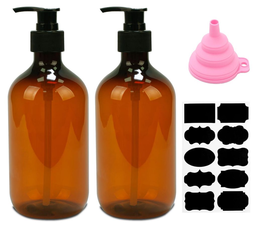 x 500ml Seifenspender, nachfüllbare Shampooflaschen, Spülmittelspender, leere Pumpflaschen für Duschgel, Lotionen und Shampoos für Küche und B...