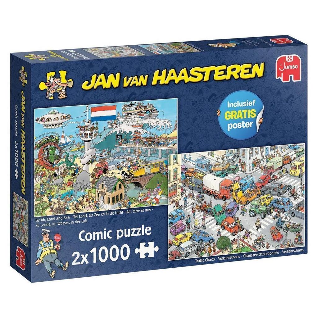 Jan van Haasteren Spiele Verkehrschaos & Zu Luft, Land und Produktbild 