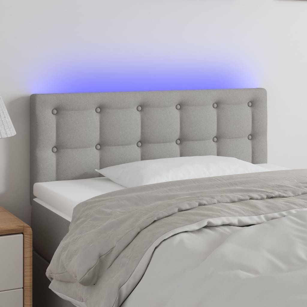 Maison Exclusive - LED Kopfteil Hellgrau 80x5x78/88 cm Stoff