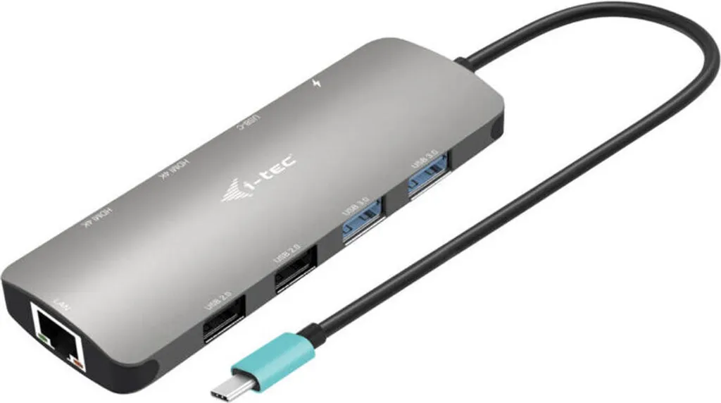 Dock i-tec USB-C 2x HDMI 4K Boîtier Métal Nano et Recharge PD 100W Rapide