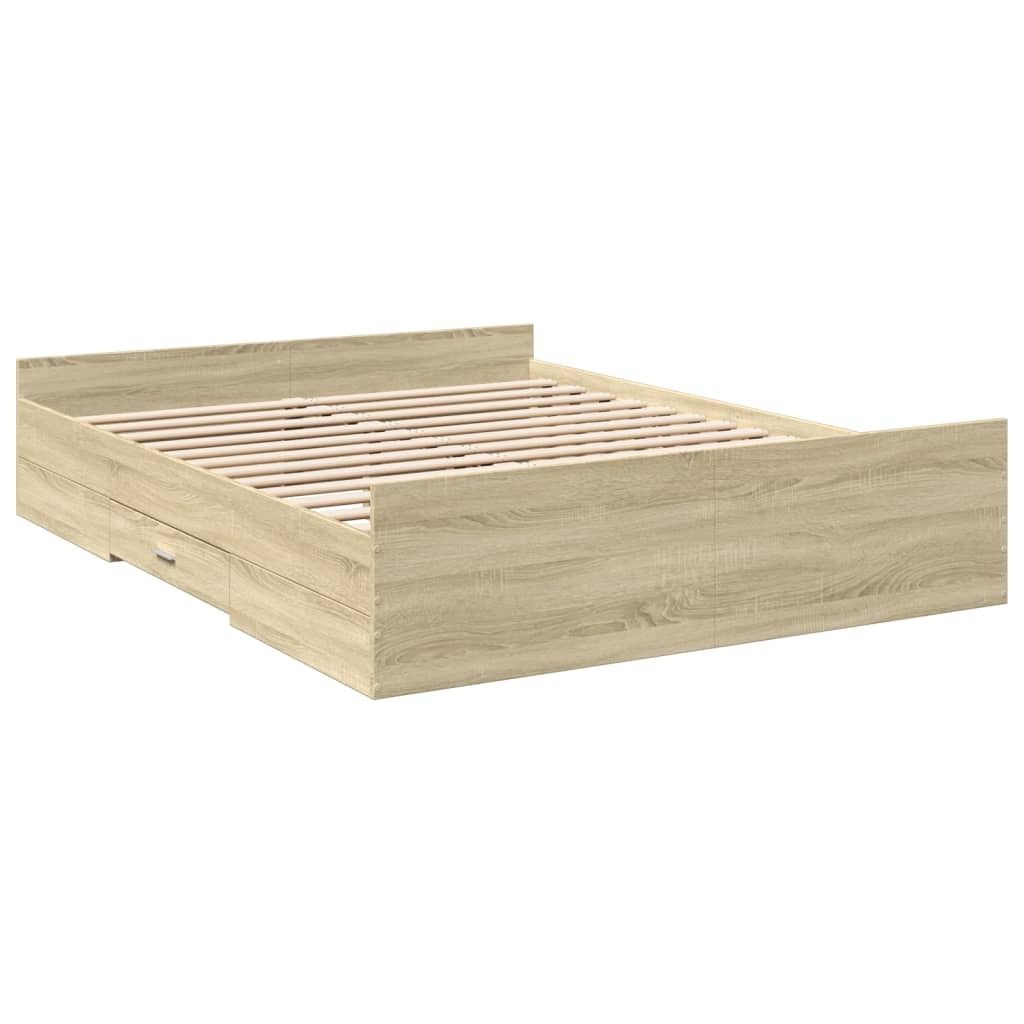vidaXL Rám postele se zásuvkami Sonoma dub 160x200cm Obrázek produktu 