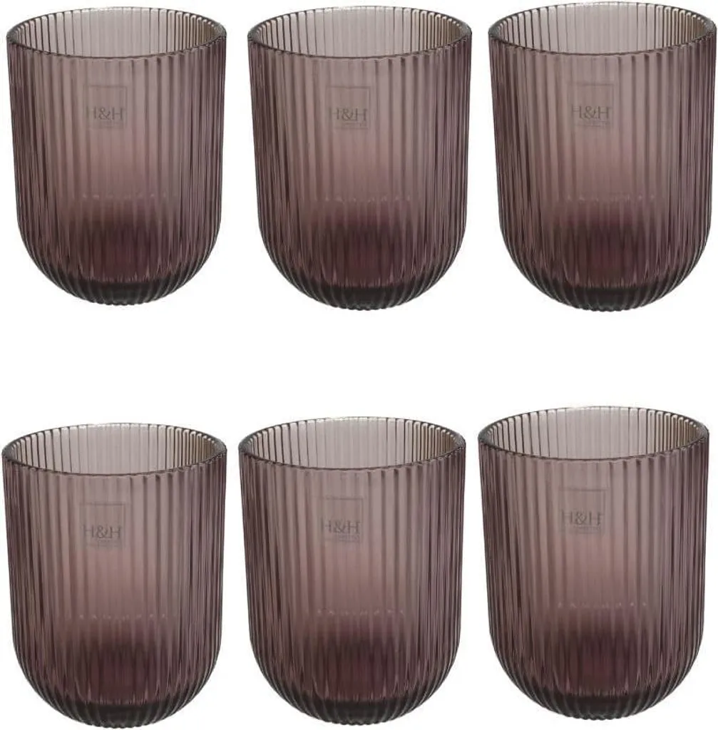 Set 6 Bicchieri Vetro Peony Lilac cl 28 | Servizio Acqua Colorato H&H