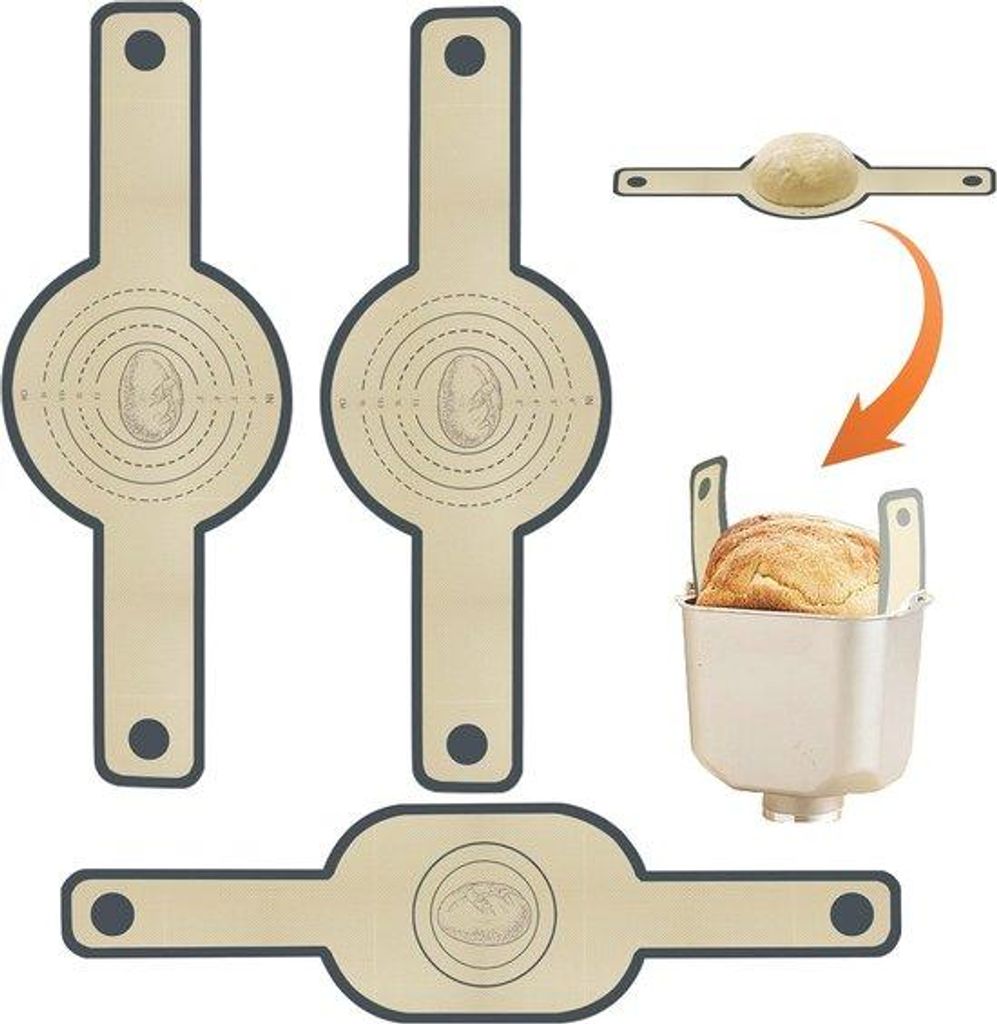 Silikonische Backofen-Bäder für 3 Stück - Wiederverwendbare Antihaft Backmatte mit langen Griffen