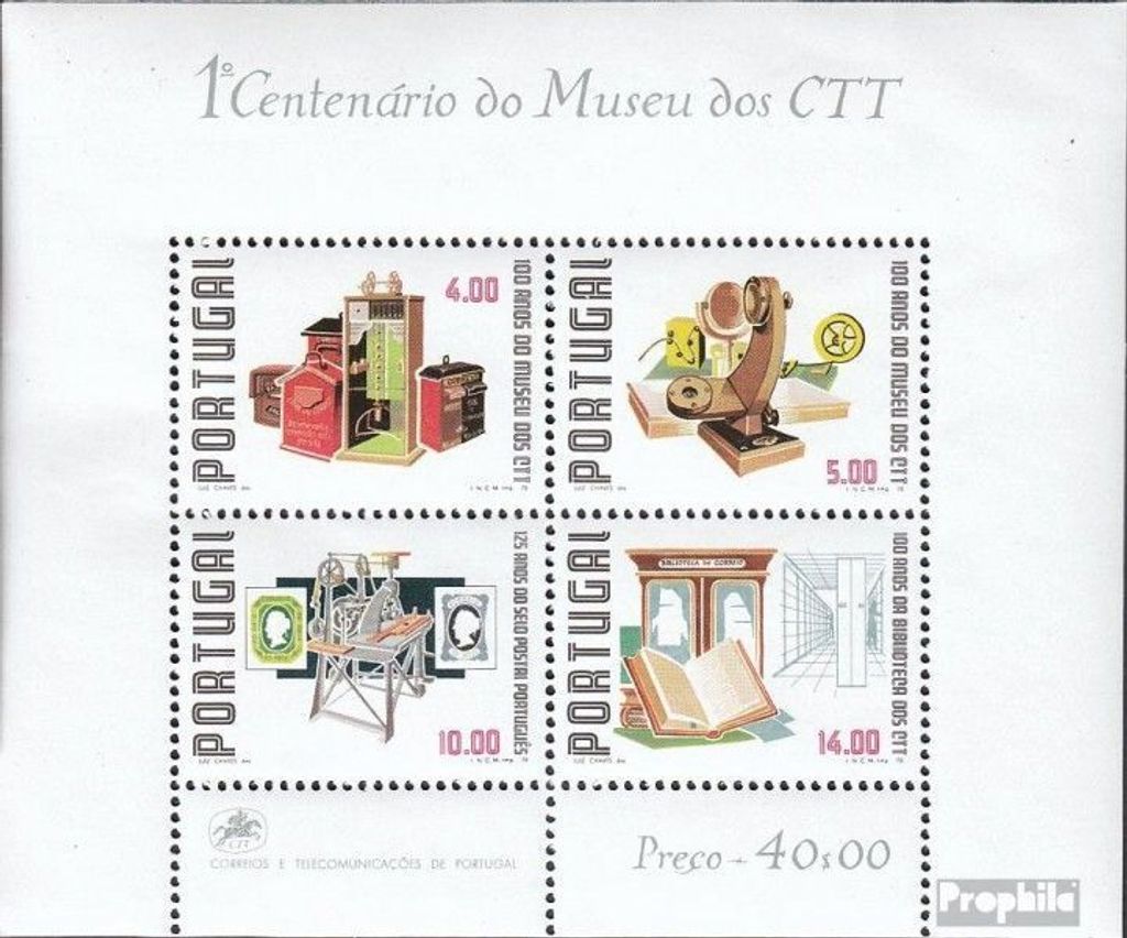 Briefmarken Portugal 1978 Mi Block25 (kompl.Ausg.) postfrisch Postmuseum