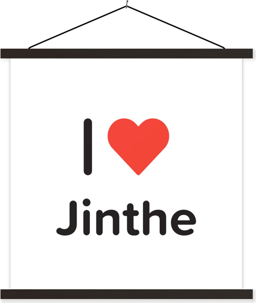 MuchoWow Textilposter Ich liebe - Jinthe - Mädchen 90x90 cm mit schwarzem Rahmen - Magnetisches