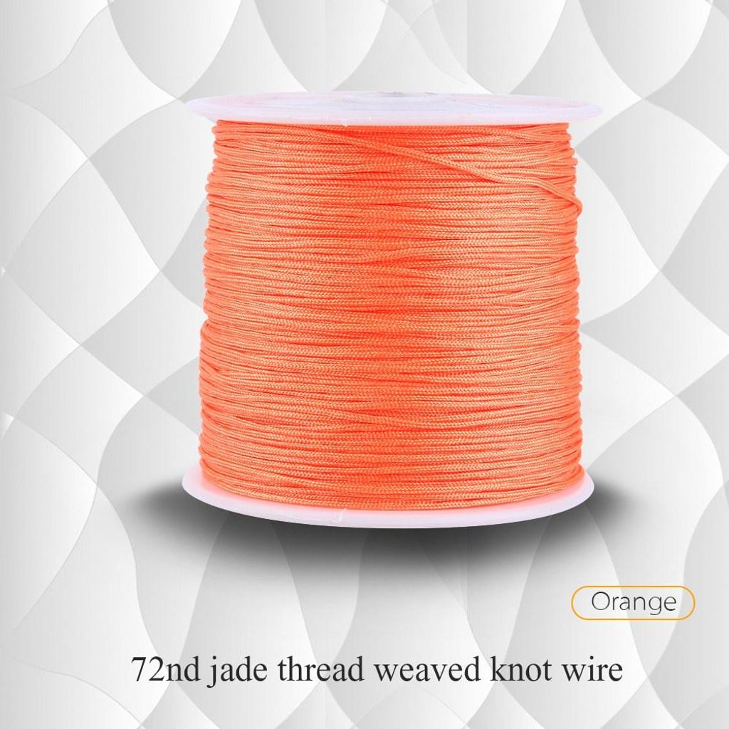 100M x 0.8mm Nylon Chinese Knot Cord Rattail Macrame Shamballa Thread String Orange