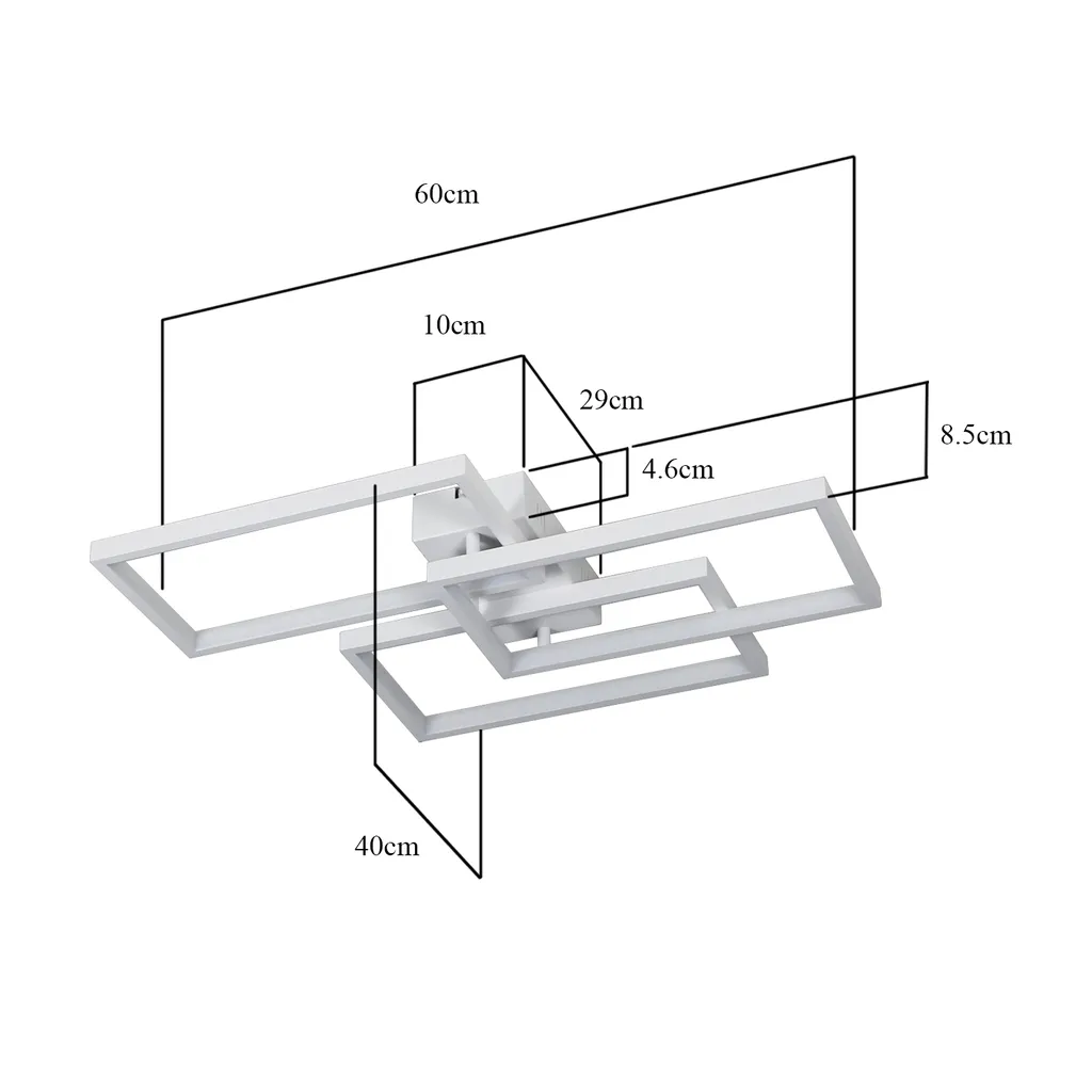 Plafonnier LED 63W Métal Blanc avec Télécommande pour un Éclairage Modulable