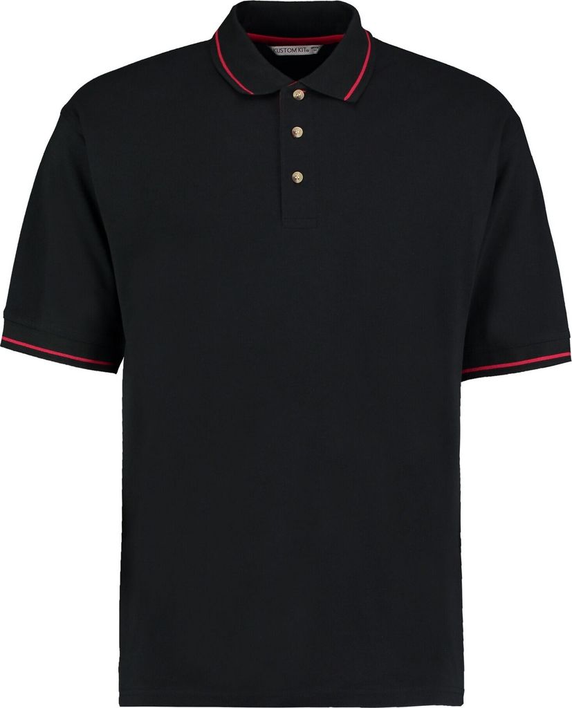 Kustom Kit - "St Mellion" Poloshirt für Herren RW10318 (S) (Schwarz/Leuchtend Rot)