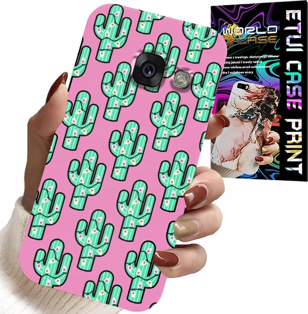 Hülle Für Samsung A5 2017 - Kakteen, Kaktus Auf Rosa Hintergrund + Folie