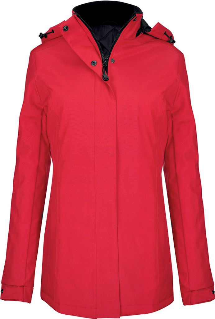 Kariban Damen Parka Jacke mit Kapuze PC2665 (S) (Rot)