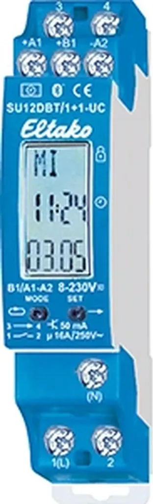 Horloge programmable Bluetooth ELTAKO à 2 canaux pour tableau électrique