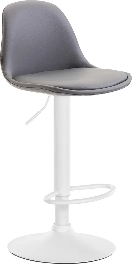 Chaise haute de bar Kiel grise et blanche, assise rotative et réglable