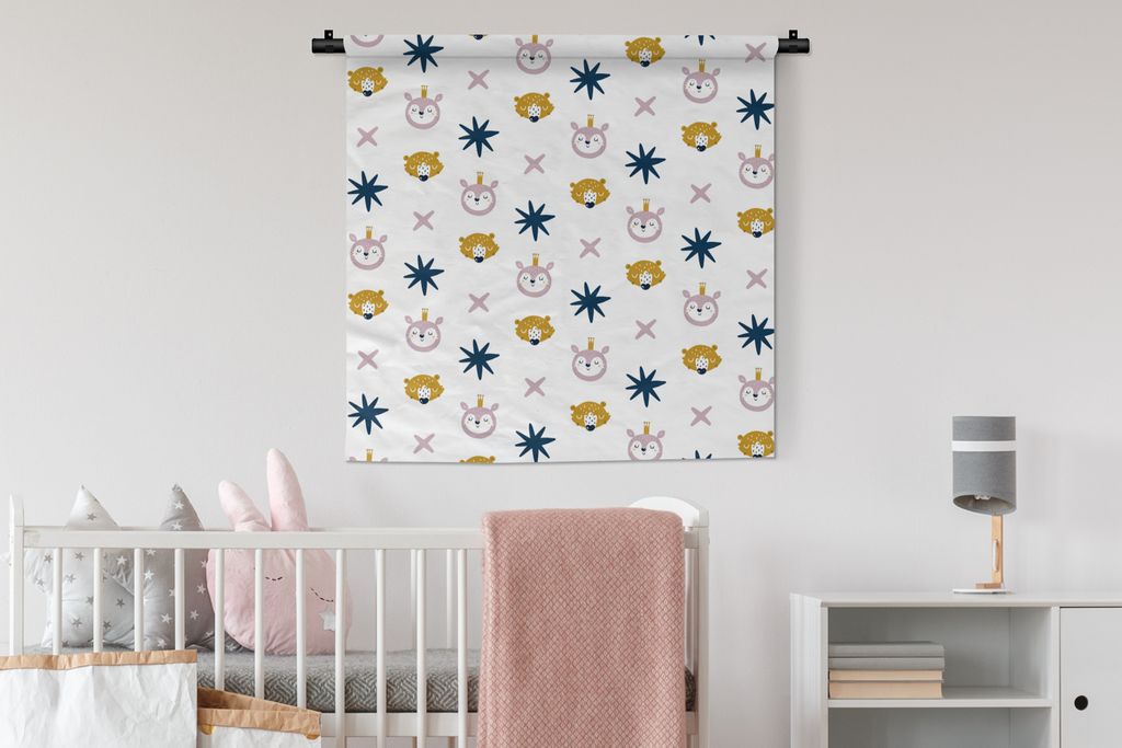 MuchoWow Wandteppich Wandbehang Tiere - Muster - Formen 90x90 cm Tapisserie Dekoration Wandtuch - Wandaufhänger