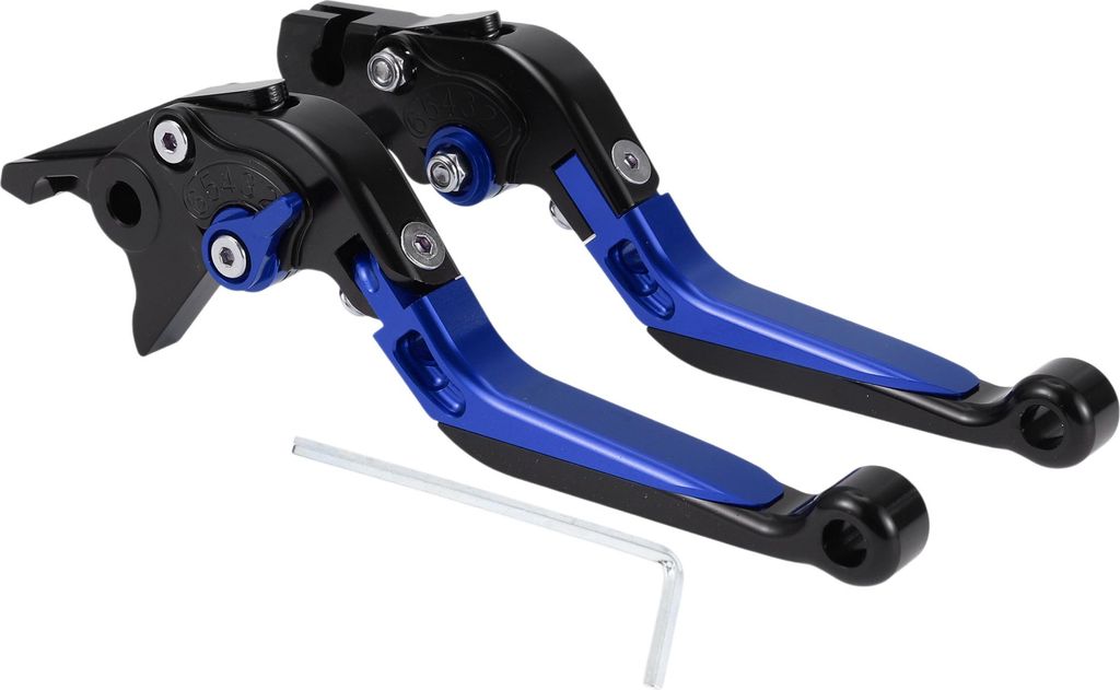 Lange Kurze Bremskupplungshebel für Yamaha YZF R1 2002-2003 Einstellbarer Motorradlenker Bremshebel Aluminiumlegierung Schwarz Kopf Blau Griff 1 Satz