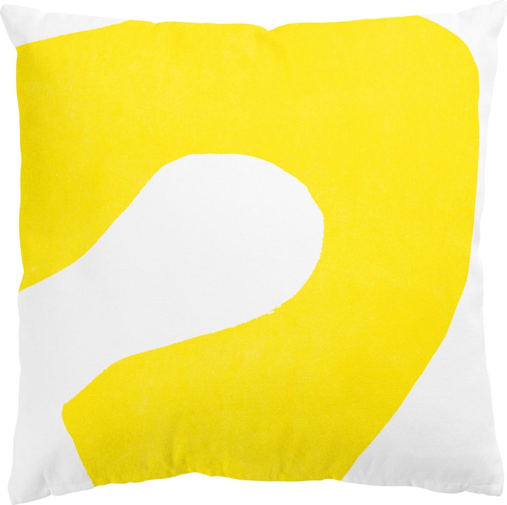 Dekokissen Muster drinnen / Indoor Zierkissen Canvas waschbar Design gelb Pop Art Sofakissen mit Füllung