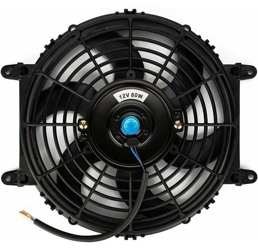 Universeller elektrischer Kühlventilator - Heizkörperventilator 12 V - Lüftermotor - 80 W - Montagesatz (25,4 cm)