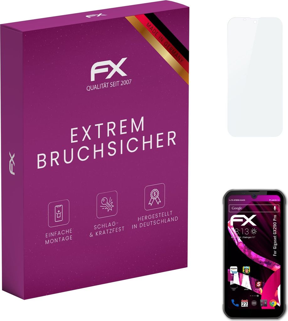 atFoliX FX-Hybrid-Glass Displayfolie kompatibel mit Gigaset GX290 Pro Glasfolie