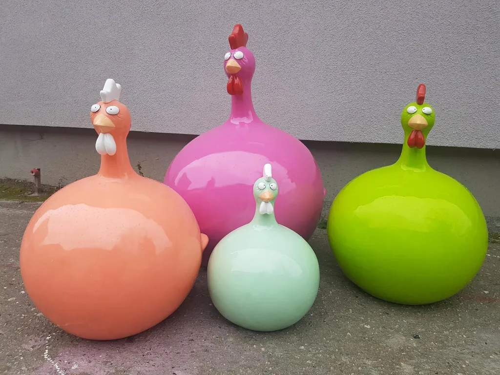 Sculpture de Poulet Design Abstrait 40 cm - Objet de Décoration Moderne