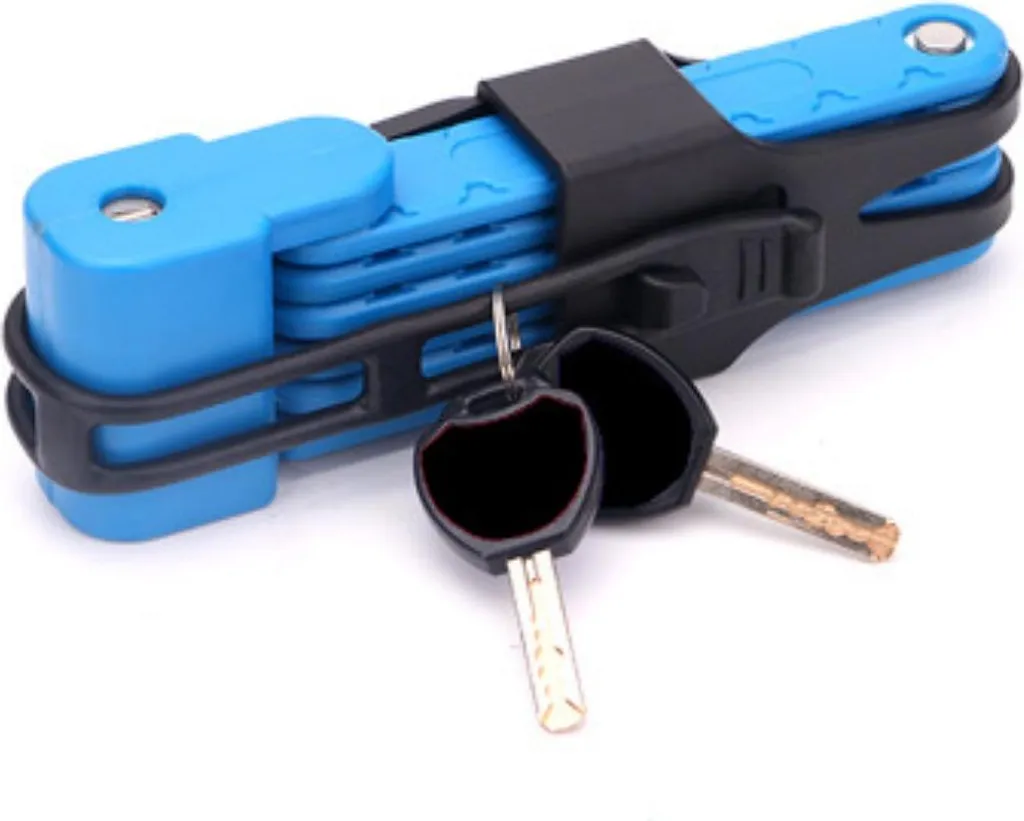 Antivol pliable INF à six sections haute sécurité bleu pour vélo