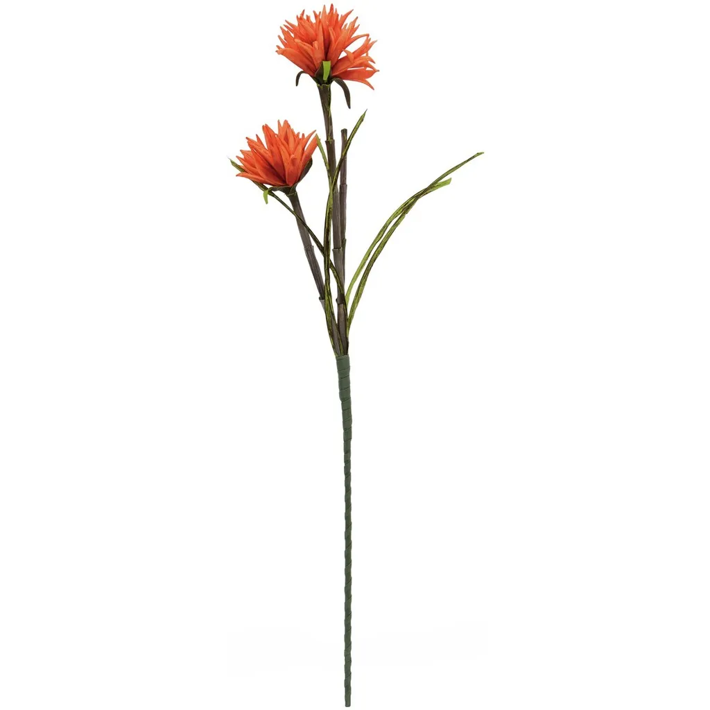 Grande Fleur Artificielle Dahlia Orange 100cm pour Vase de Salon Chic