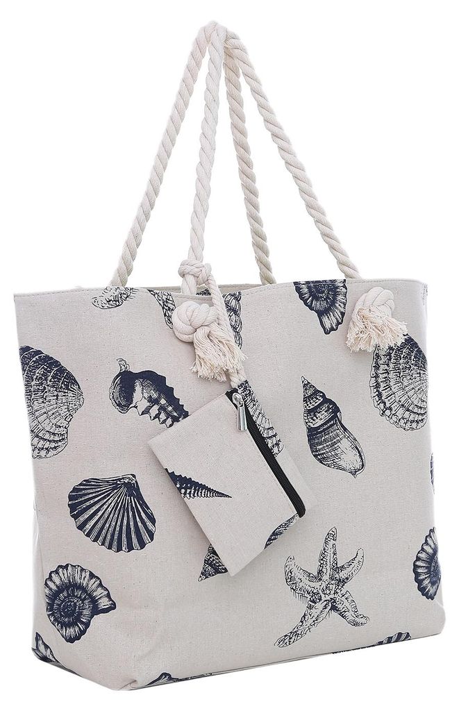 Grande borsa da spiaggia shopper con cerniera - design Immagine del prodotto 